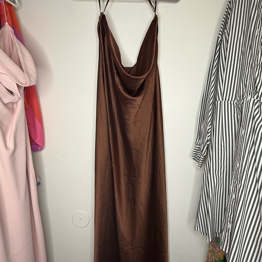 NWT Elegant Brown Slip Dress